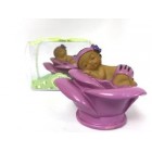 10 Ethnic Baby Shower Baby Sleeping in a Lavender Rose with Zebra Print Comes in Box